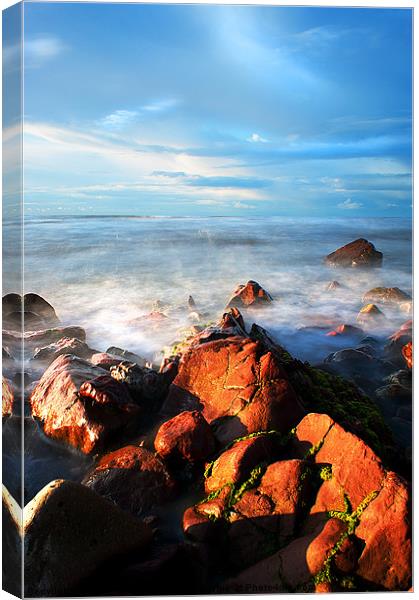 Red Rocks of Dunbar Canvas Print by Keith Thorburn EFIAP/b