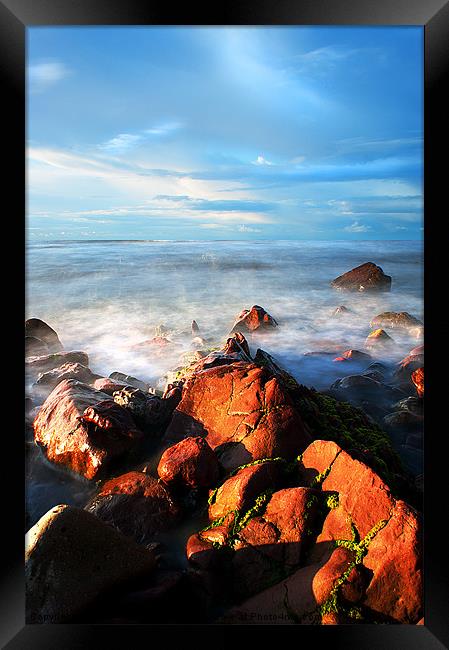 Red Rocks of Dunbar Framed Print by Keith Thorburn EFIAP/b