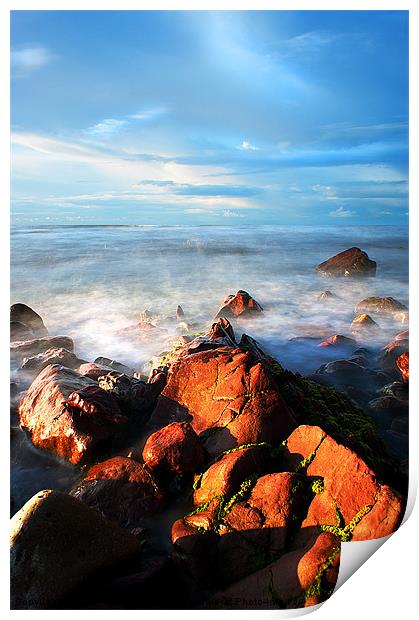 Red Rocks of Dunbar Print by Keith Thorburn EFIAP/b