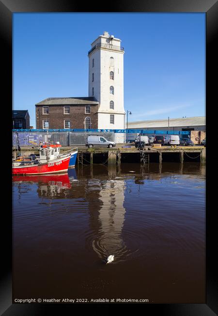 Lowlight at the Fish Quay, North Shields, UK Framed Print by Heather Athey