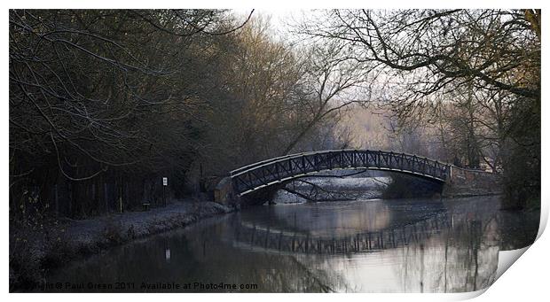 Frosty Bridge Shipton on Cherwell Print by Paul Green