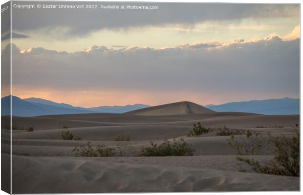 Sunset in the desert Canvas Print by Eszter Imrene Virt