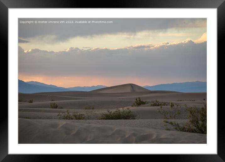 Sunset in the desert Framed Mounted Print by Eszter Imrene Virt