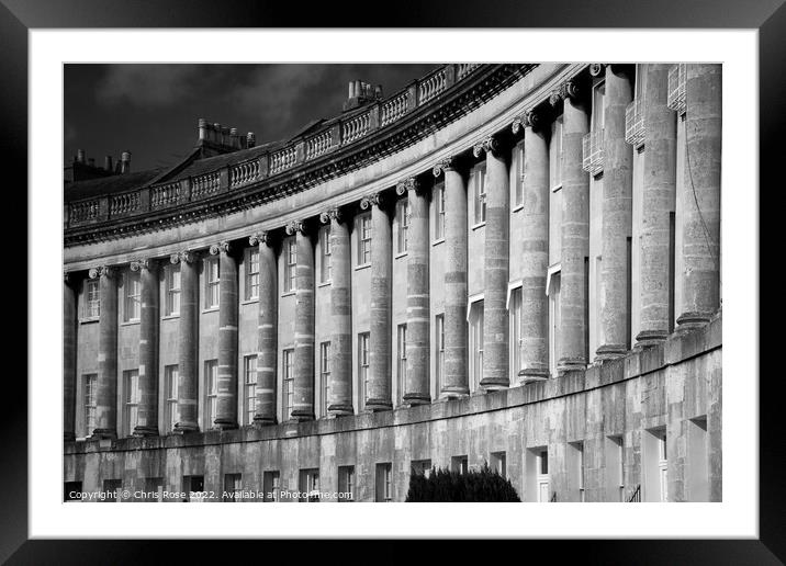 Bath, Royal Crescent Framed Mounted Print by Chris Rose