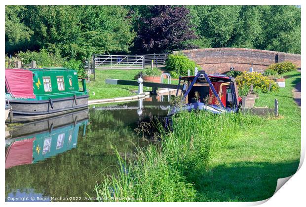 Serenity in Bridgewater Taunton Canal Print by Roger Mechan