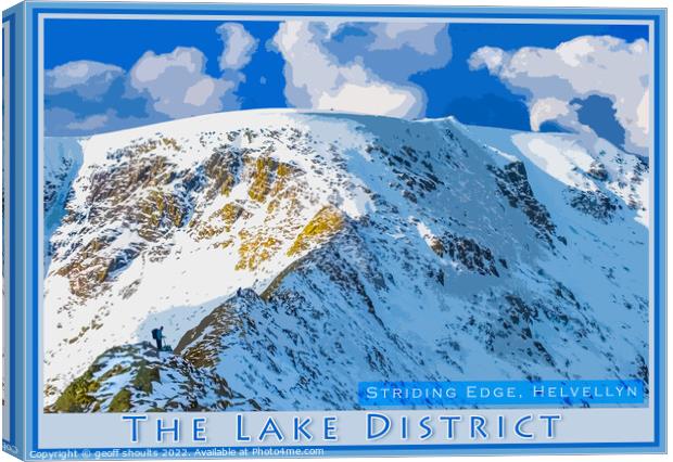 Helvellyn and Striding Edge Canvas Print by geoff shoults
