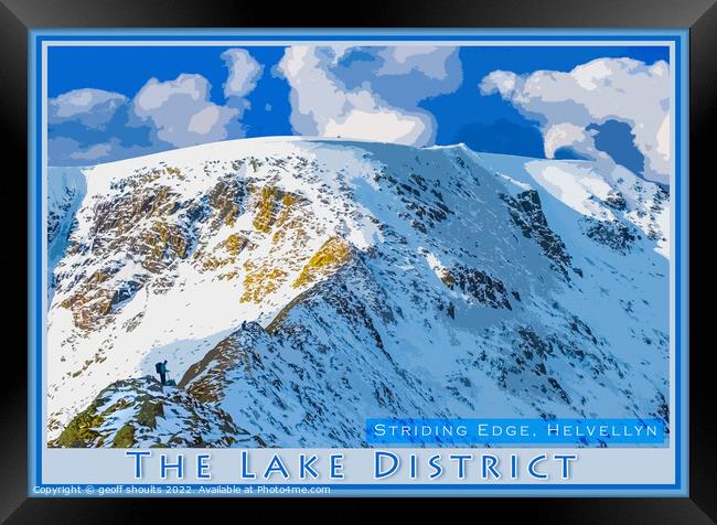 Helvellyn and Striding Edge Framed Print by geoff shoults