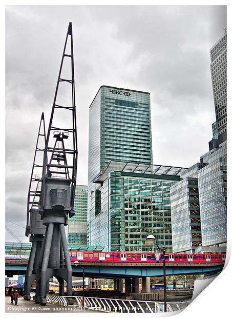 West India Docks, London Print by Dawn O'Connor