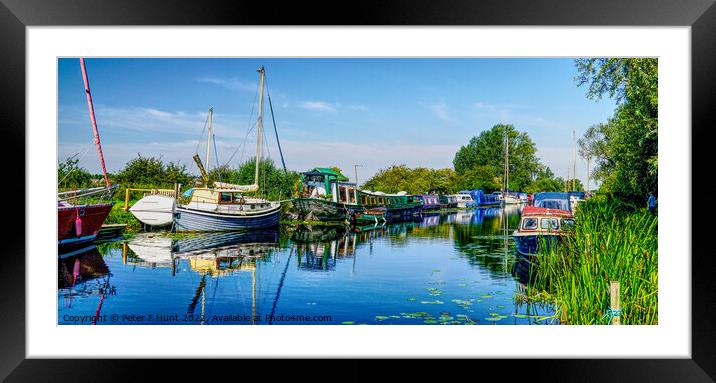 Canal Boats At Heybridge Essex Framed Mounted Print by Peter F Hunt