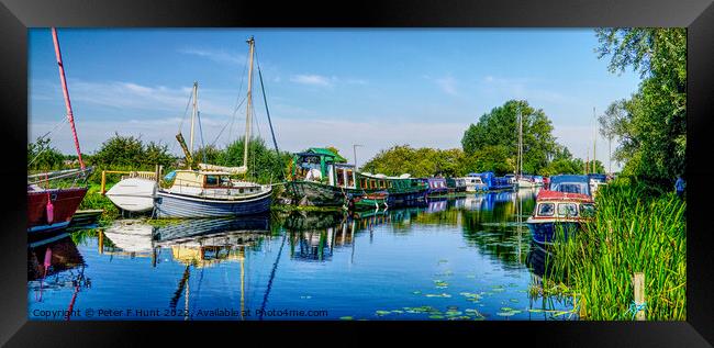 Canal Boats At Heybridge Essex Framed Print by Peter F Hunt