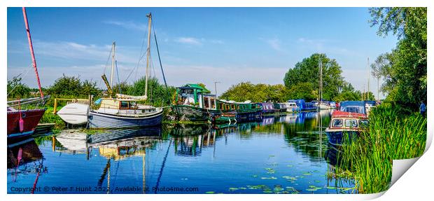Canal Boats At Heybridge Essex Print by Peter F Hunt