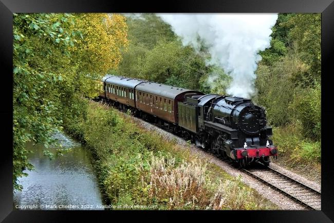 Majestic Autumn Steam Train Framed Print by Mark Chesters