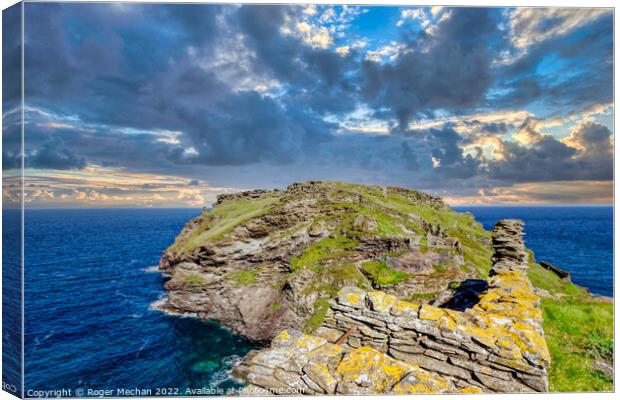 Mythical Tintagel Castle Canvas Print by Roger Mechan