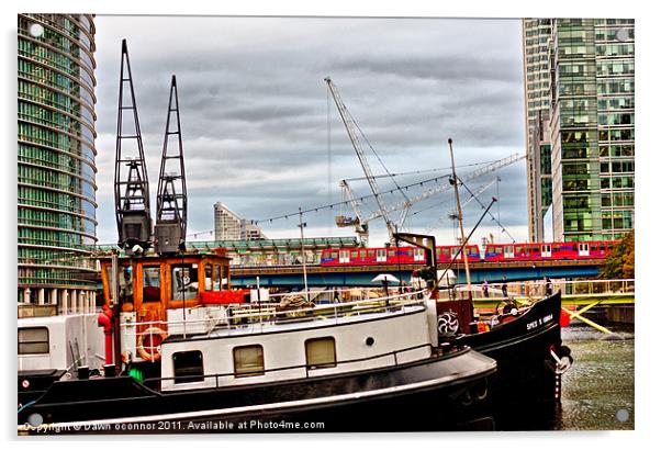 East India Docks, docklands London Acrylic by Dawn O'Connor