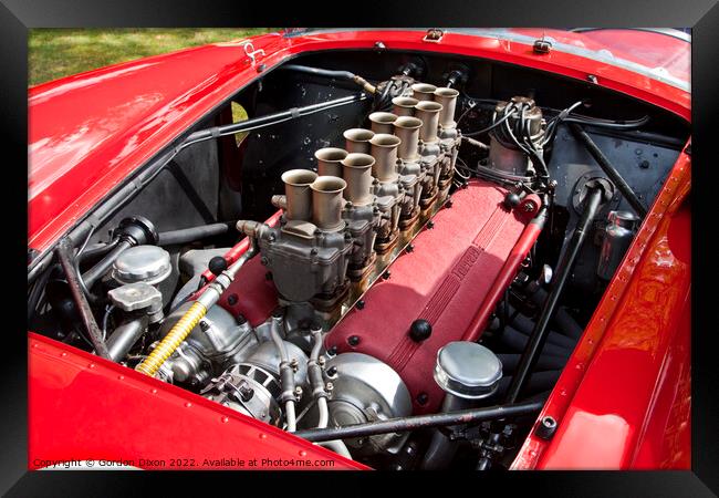 The V12 engine of a Ferrari 250 Testarossa Framed Print by Gordon Dixon