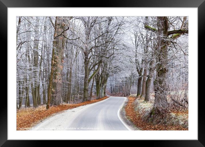 Winter road in Czech countryside Framed Mounted Print by Sergey Fedoskin