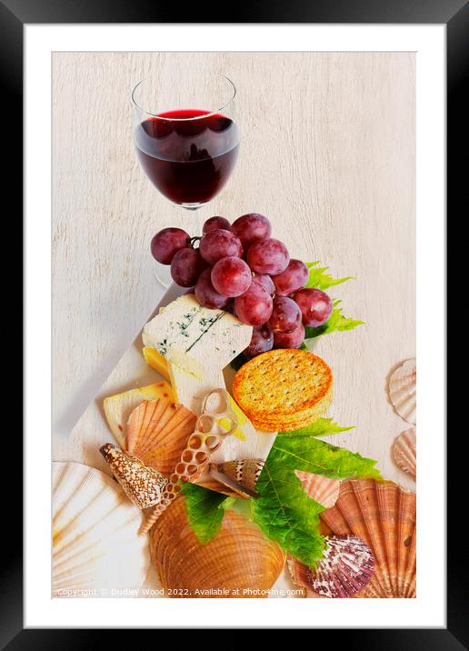 Rustic Wine and Cheese Delight Framed Mounted Print by Dudley Wood