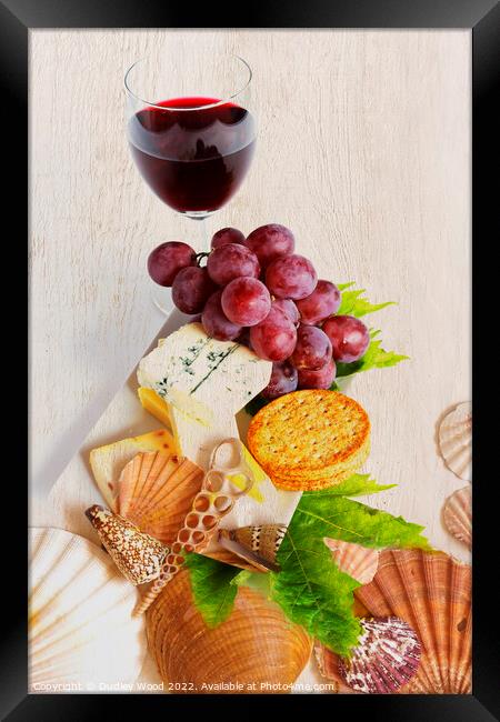 Rustic Wine and Cheese Delight Framed Print by Dudley Wood