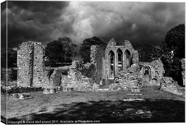 Inch Abbey, in County Down Canvas Print by David McFarland