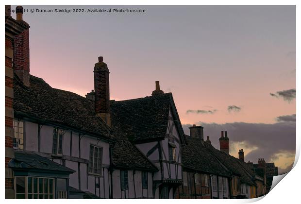 Lacock village sunset  Print by Duncan Savidge