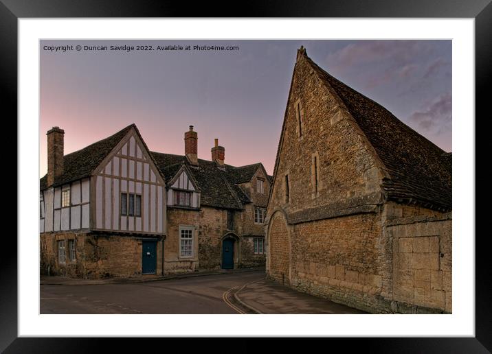 Lacock village sunset  Framed Mounted Print by Duncan Savidge