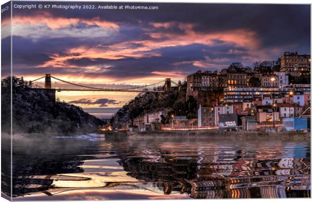 Iconic Bristol Landmark: The Clifton Suspension Br Canvas Print by K7 Photography