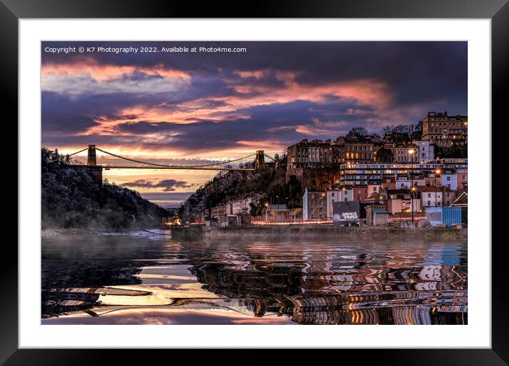 Iconic Bristol Landmark: The Clifton Suspension Br Framed Mounted Print by K7 Photography