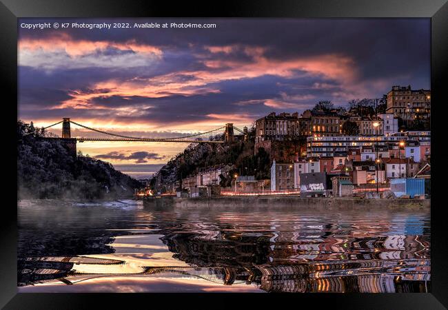 Iconic Bristol Landmark: The Clifton Suspension Br Framed Print by K7 Photography