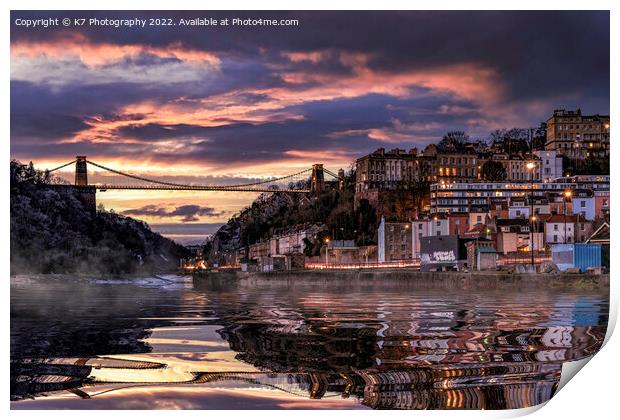 Iconic Bristol Landmark: The Clifton Suspension Br Print by K7 Photography