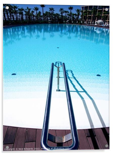  Guia,Portugal Swimming Pool Acrylic by Nick Edwards