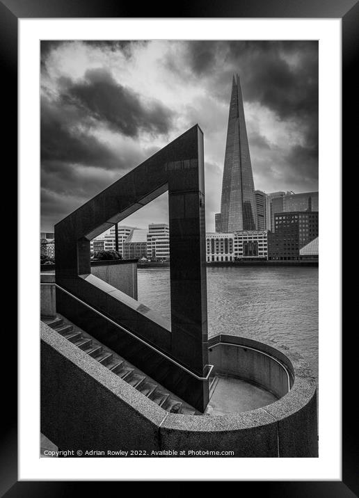 The Shard across the river Framed Mounted Print by Adrian Rowley