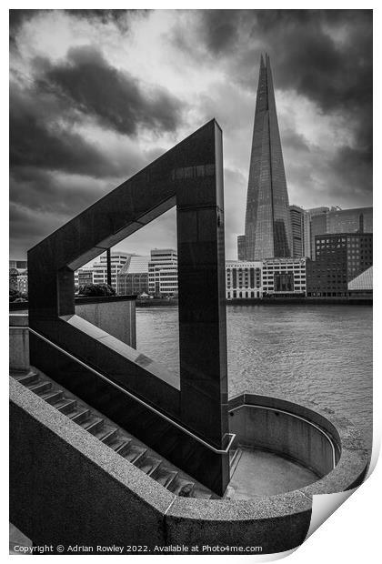 The Shard across the river Print by Adrian Rowley