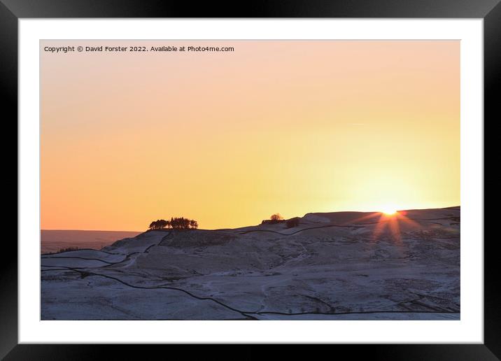 Kirkcarrion in Winter, Teesdale, County Durham, UK Framed Mounted Print by David Forster