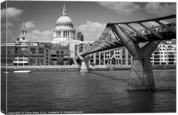 London Bankside, St Pauls view Canvas Print by Chris Rose