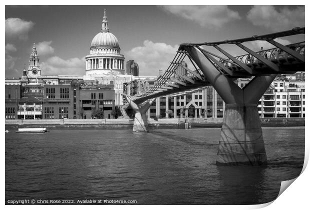 London Bankside, St Pauls view Print by Chris Rose