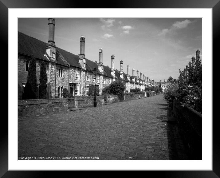 Wells, Vicars Close Framed Mounted Print by Chris Rose