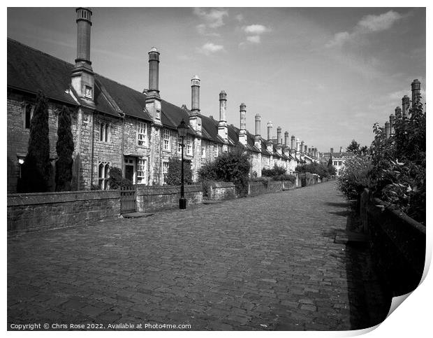 Wells, Vicars Close Print by Chris Rose