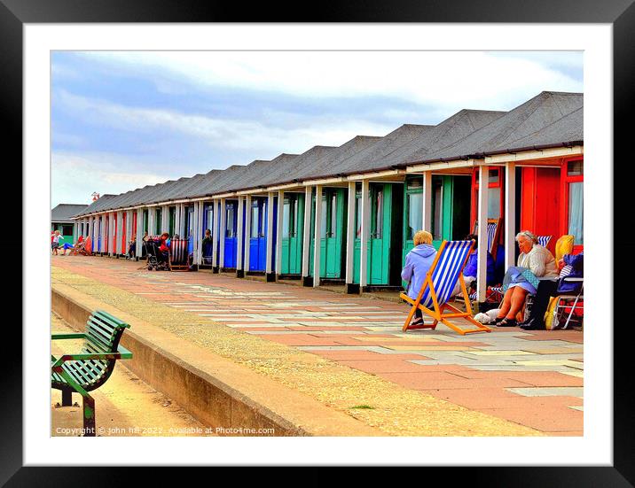 Beach Huts, Lincolnshire. Framed Mounted Print by john hill