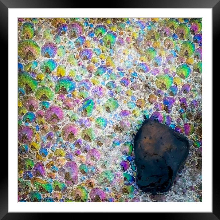 Bubbles on a beach, Abersoch Framed Mounted Print by David McGeachie