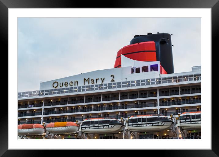 Queen Mary 2 berthed in Liverpool Framed Mounted Print by Jason Wells