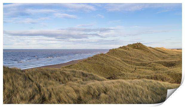 Rolling hills of the Formby sand dunes Print by Jason Wells