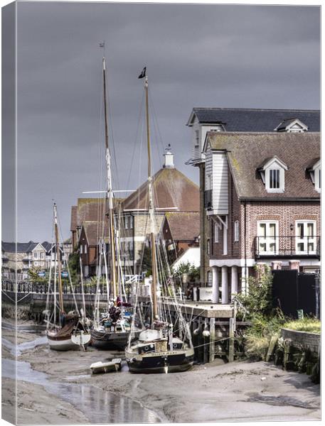 Faversham Creek and Thames Barges Canvas Print by David French
