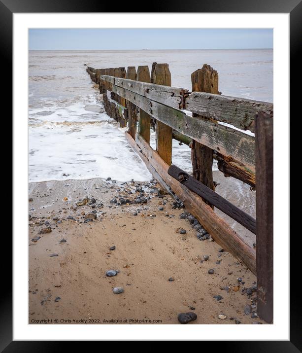 Seaside breakers, North Norfolk coast Framed Mounted Print by Chris Yaxley