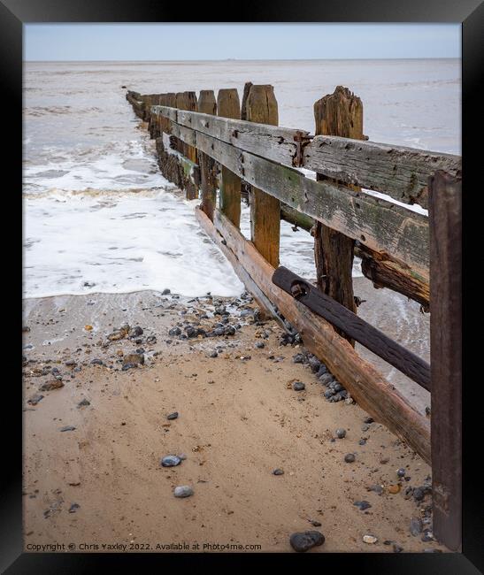 Seaside breakers, North Norfolk coast Framed Print by Chris Yaxley