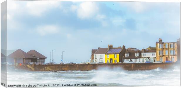 Stormy Day At Ardrossan Harbour Canvas Print by Tylie Duff Photo Art