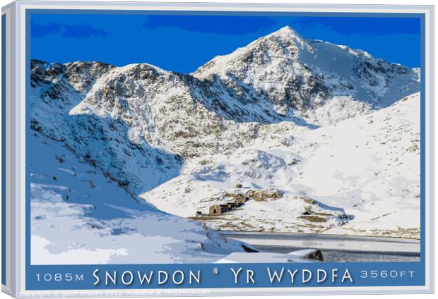 Snowdon / Yr Wyddfa in winter Canvas Print by geoff shoults