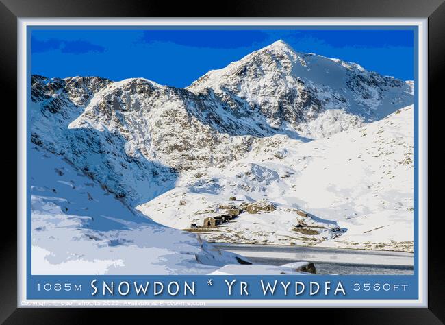 Snowdon / Yr Wyddfa in winter Framed Print by geoff shoults