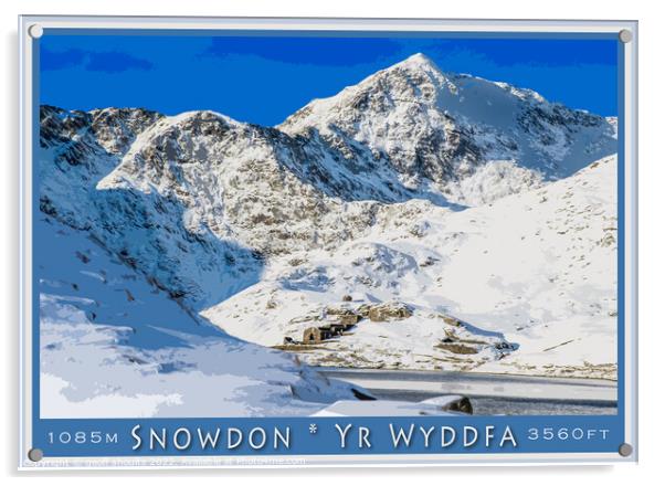 Snowdon / Yr Wyddfa in winter Acrylic by geoff shoults