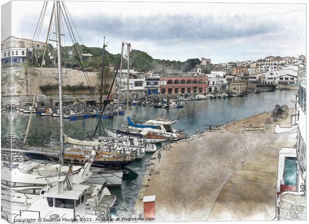  Docked Sailboats Ciutadella Menorca Canvas Print by Deanne Flouton