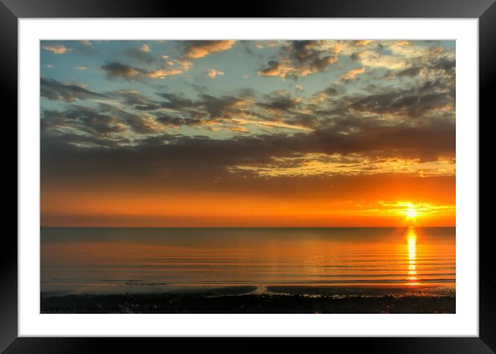 Dark warm Sunrise Llandudno beach  Framed Mounted Print by Helkoryo Photography